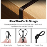FEDUS Cat6 Ethernet Cable, Flat RJ45 LAN Cable wire High Speed 250MHZ/1Gbps UTP LAN Cable, Network Internet Cable, Patch Computer Cord Gigabit Category 6 Wires for Modem, Router Black