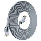 FEDUS Cat6 Ethernet Cable, Flat RJ45 LAN Cable wire High Speed 250MHZ/1Gbps UTP LAN Cable, Network Internet Cable, Patch Computer Cord Gigabit Category 6 Wires for Modem, Router Gray