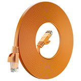 FEDUS Cat6 Ethernet Cable, Flat RJ45 LAN Cable wire High Speed 250MHZ/1Gbps UTP LAN Cable, Network Internet Cable, Patch Computer Cord Gigabit Category 6 Wires for Modem, Router Orange