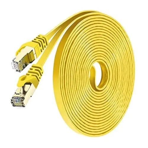 FEDUS Cat6 Ethernet Cable, Flat RJ45 LAN Cable wire High Speed 250MHZ/1Gbps UTP LAN Cable, Network Internet Cable, Patch Computer Cord Gigabit Category 6 Wires for Modem,Router Yellow FEDUS