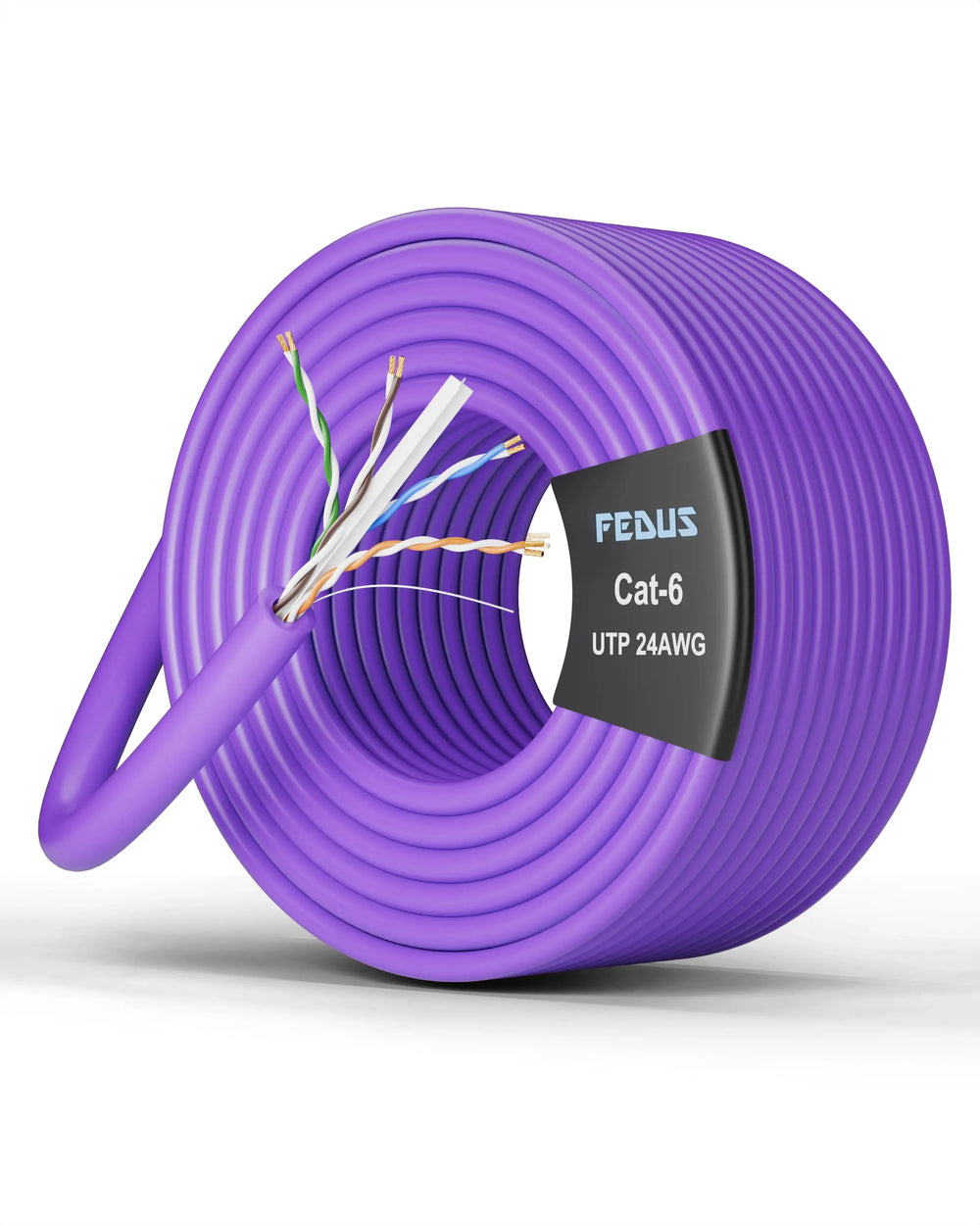 FEDUS Cat6 Ethernet Cable, High Speed 550MHZ / 1Gigabit Speed UTP LAN Cable, Network Cable Internet RJ45 Cable LAN Wire, Patch Computer Cord Gigabit Category 6 Wires for Modem, Router Purple FEDUS