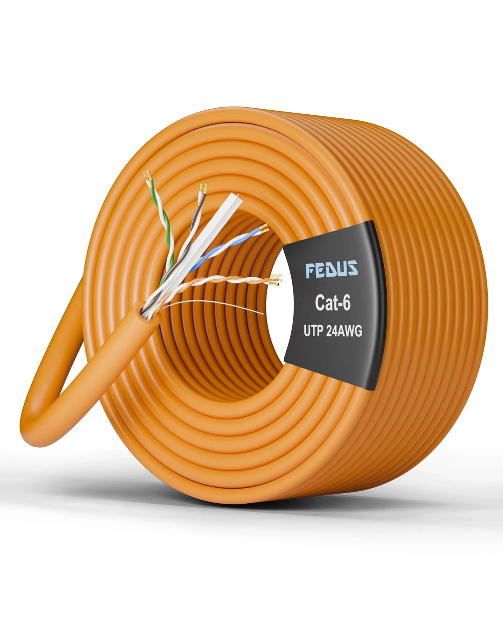 FEDUS Cat6 Ethernet Cable, High Speed 550Mhz 10 Gigabit Speed Utp Lan Cable, Network Cable Internet Cable Rj45 Cable Lan Wire, 6 Wires For Laptop, Pc, Television, Router, Modem-Orange Colour FEDUS