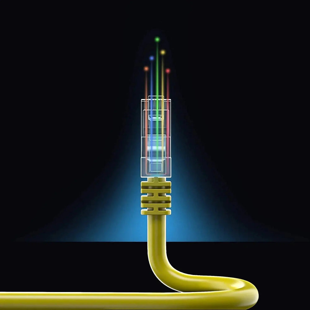Fedus Cat6 Ethernet Cable, High Speed 550Mhz 10 Gigabit Speed Utp Lan Cable, Network Cable Internet Cable Rj45 Cable Lan Wire, 6 Wires For Laptop, Pc, Television, Router, Modem-Yellow Colour FEDUS