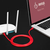 FEDUS Cat6 Ethernet Cable, High Speed 550Mhz 10 Gigabit Speed Utp Lan Cable, Network Cable Internet Cable Rj45 Cable Lan Wire, 6 Wires For Laptop, Pc, Television, Router, Modem-Red Colour