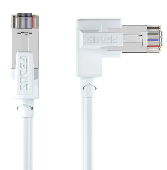 FEDUS Cat6 Ethernet Cable, L-Shape High Speed 550Mhz 10 Gigabit Speed UTP Lan Cable, Category 6 Wires