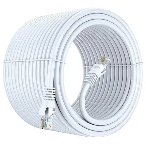 FEDUS Cat6 Ethernet Cable, High Speed 550Mhz 10 Gigabit Speed Lan Cable, Network Cable Internet Cable Rj45 Cable Lan Wire, 6 Wires For Laptop, Pc, Television, Router, Modem-White Colour FEDUS