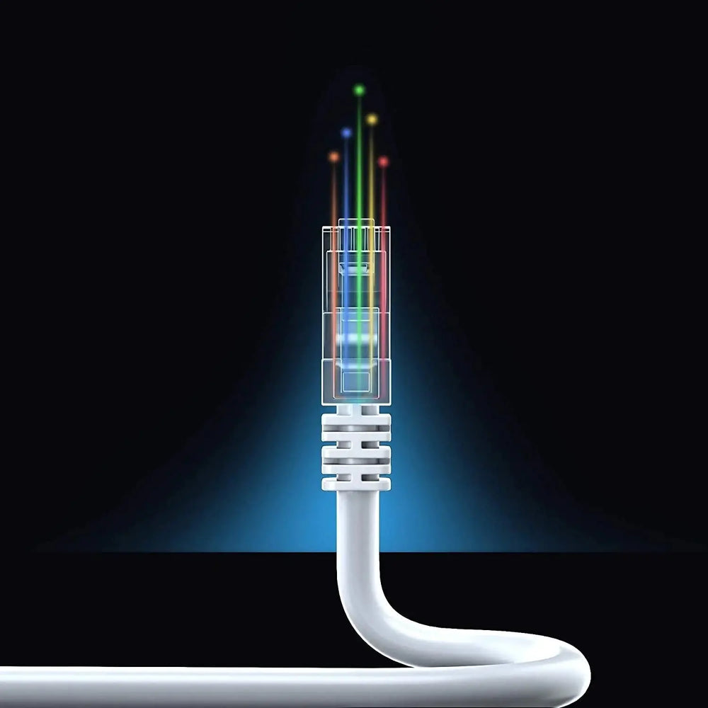 FEDUS Cat6 Ethernet Cable, High Speed 550Mhz 10 Gigabit Speed Lan Cable, Network Cable Internet Cable Rj45 Cable Lan Wire, 6 Wires For Laptop, Pc, Television, Router, Modem-White Colour FEDUS