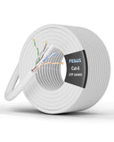 FEDUS Cat6 Ethernet Cable, High Speed 550Mhz 10 Gigabit Speed Lan Cable, Network Cable Internet Cable Rj45 Cable Lan Wire, 6 Wires For Laptop, Pc, Television, Router, Modem-White Colour