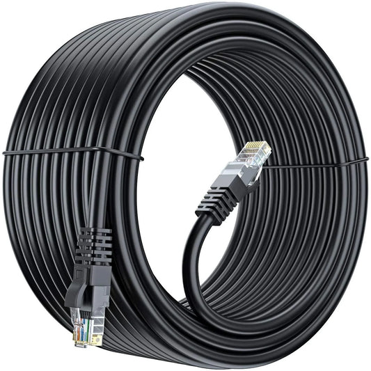 FEDUS Cat6 Ethernet Cable, High Speed 550Mhz 10 Gigabit Speed Utp Lan Cable, Network Cable Internet Cable Rj45 Cable Lan Wire, 6 Wires For Laptop, Pc, Television, Router, Modem-Black Colour