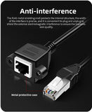 FEDUS Cat 6 Ethernet Network LAN Cable RJ45 Male to Female Shielded ethernet Network Connector Screw Panel Mount Extension Cable for Router, Modem Support Cat 5e/Cat6, 14 inch