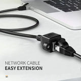 FEDUS Cat 6 Ethernet Network LAN Cable RJ45 Male to Female Shielded ethernet Network Connector Screw Panel Mount Extension Cable for Router, Modem Support Cat 5e/Cat6, 14 inch