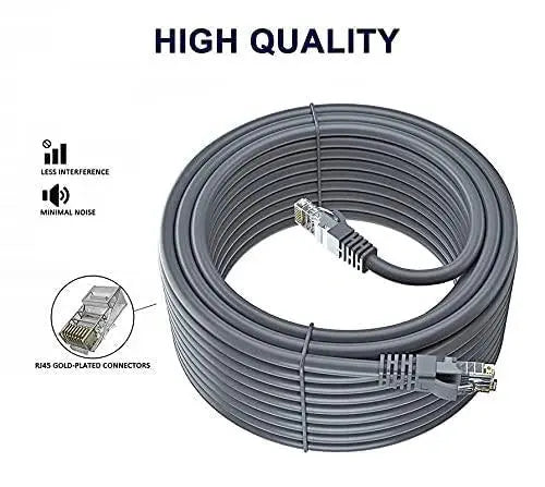 FEDUS Cat6 Heavy Duty Outdoor Cable Weatherproof/UV Resistant 1000mbps Ethernet Cable Suitable for Direct Burial Installations Cat6 Ethernet Patch Cable LAN Cable, Internet Network Cord FEDUS