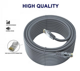 FEDUS Cat6 Heavy Duty Outdoor Cable Weatherproof/UV Resistant 1000mbps Ethernet Cable Suitable for Direct Burial Installations Cat6 Ethernet Patch Cable, LAN Cable, Internet Network Cord Grey