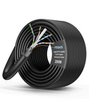 FEDUS Cat6 SFTP 24AWG Pure Copper Twisted Pair Armored Cable Roll Black
