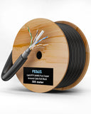 FEDUS Cat6 SFTP 24AWG Pure Copper Twisted Pair Armored Cable Roll Black