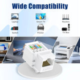 FEDUS Cat6 Tool-Less RJ45 Keystone Jack, Ethernet Wall Jack No Punch-Down Tool Required Module Coupler (Not Compatible with Patch Panel) Cat5/5e/6 Compatible, Cat6 Network Coupler