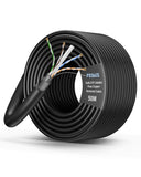 FEDUS Cat6 UTP 24AWG Pure Copper Twisted Pair Armored Cable Roll Black FEDUS