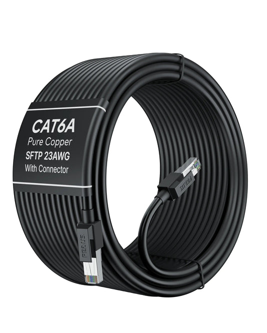 CAT6A SFTP Pure Copper 23AWG Ethernet Cable 10Gbps FEDUS