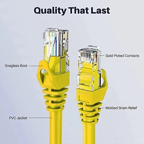 CAT6A SFTP Ethernet Cable (Yellow, 10Gbps) FEDUS