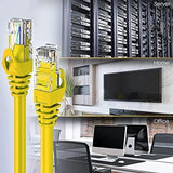FEDUS Cat6A Shielded Sftp High Speed Gigabit Computer Network Internet Rj45 Lan Wire Patch Ethernet Cable Faster Than Cat6/Cat5E/Cat5 For Personal Computer - 4 Pair, yellow