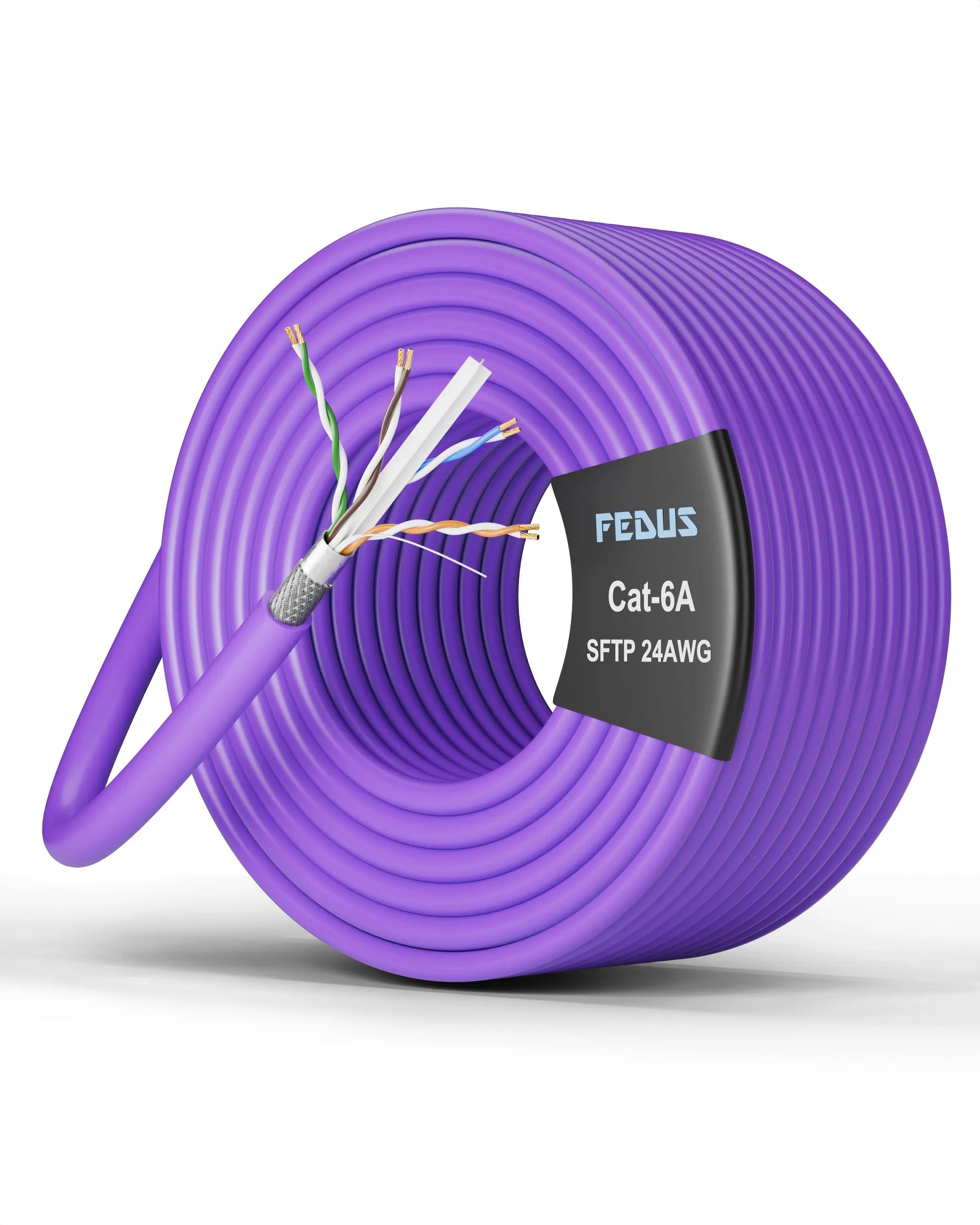 CAT6A SFTP Ethernet Cable (Purple, 10Gbps) FEDUS