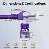 FEDUS Cat6A Shielded Sftp STP High Speed Gigabit Computer Network Internet Rj45 Lan Wire Patch Ethernet Cable Faster Than Cat6/Cat5E/Cat5 For Personal Computer - 4 Pair, purple