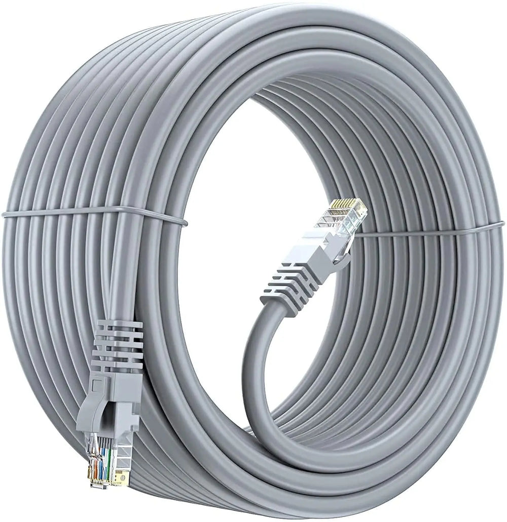 FEDUS Cat 7 Ethernet Cable Pure Bare Copper Double Shielded Outdoor & Indoor Lan Wire Heavy Duty High Speed Solid 24 AWG Network Cable 10Gbps, 600Mhz, Weatherproof S/FTP UV Resistant FEDUS