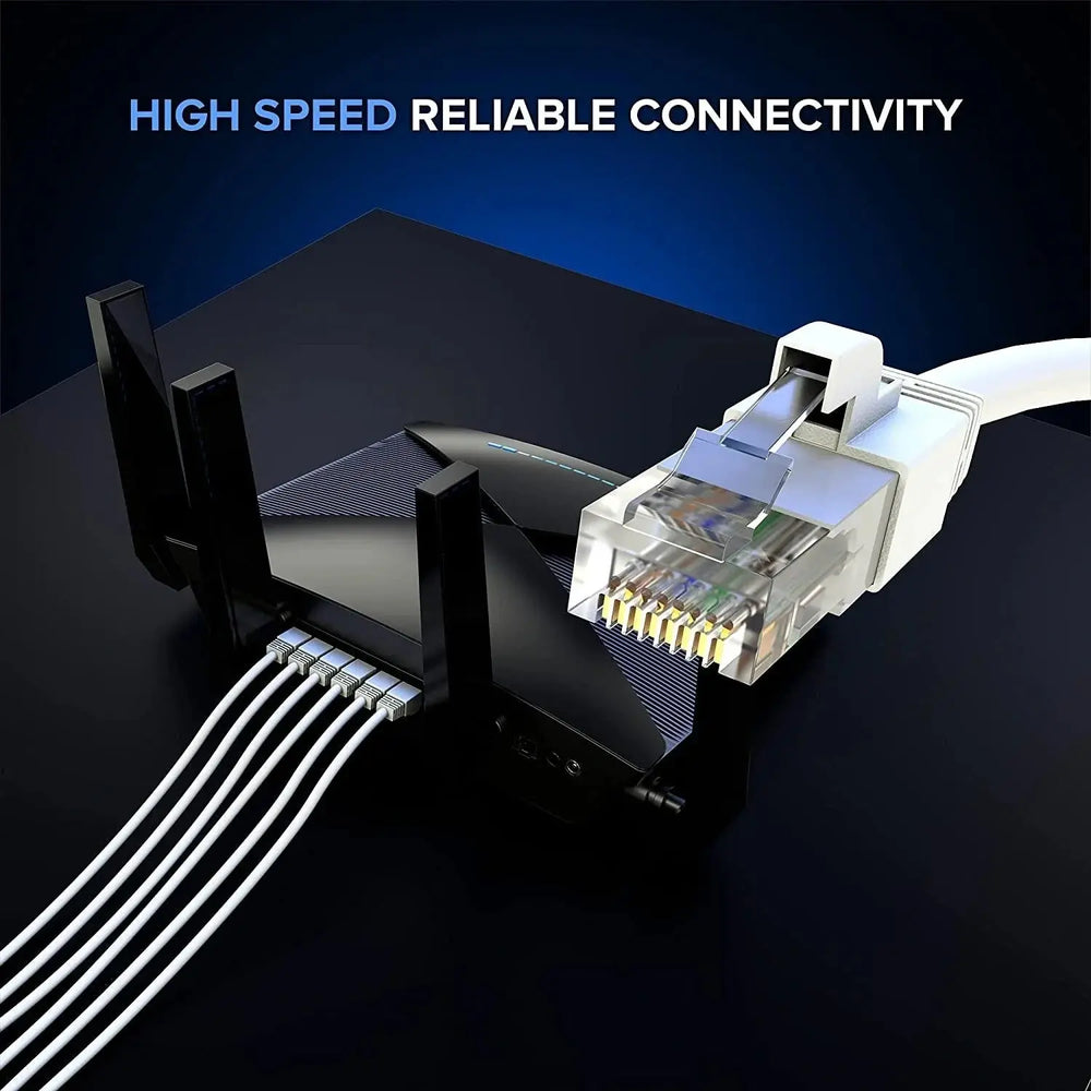 FEDUS Cat 7 Ethernet Cable Pure Bare Copper Double Shielded Outdoor & Indoor Lan Wire Heavy Duty High Speed Solid 24 AWG Network Cable 10Gbps, 600Mhz, Weatherproof S/FTP UV Resistant FEDUS