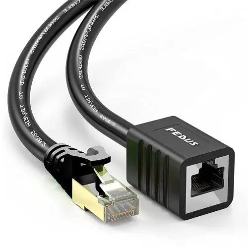Cat8 Ethernet Extension Cable – RJ45 Male to Female, Shielded SFTP, 40Gbps 2000MHz FEDUS