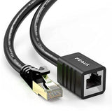 FEDUS Cat8 Ethernet Extension Cable, 1 Meter RJ45 Shielded Male to Female LAN cord Extender Cable, Support cat7 / Cat6 / Cat5e / Cat5 Standards High Speed 40Gbps 2000Mhz SFTP Patch Cord LAN Cable