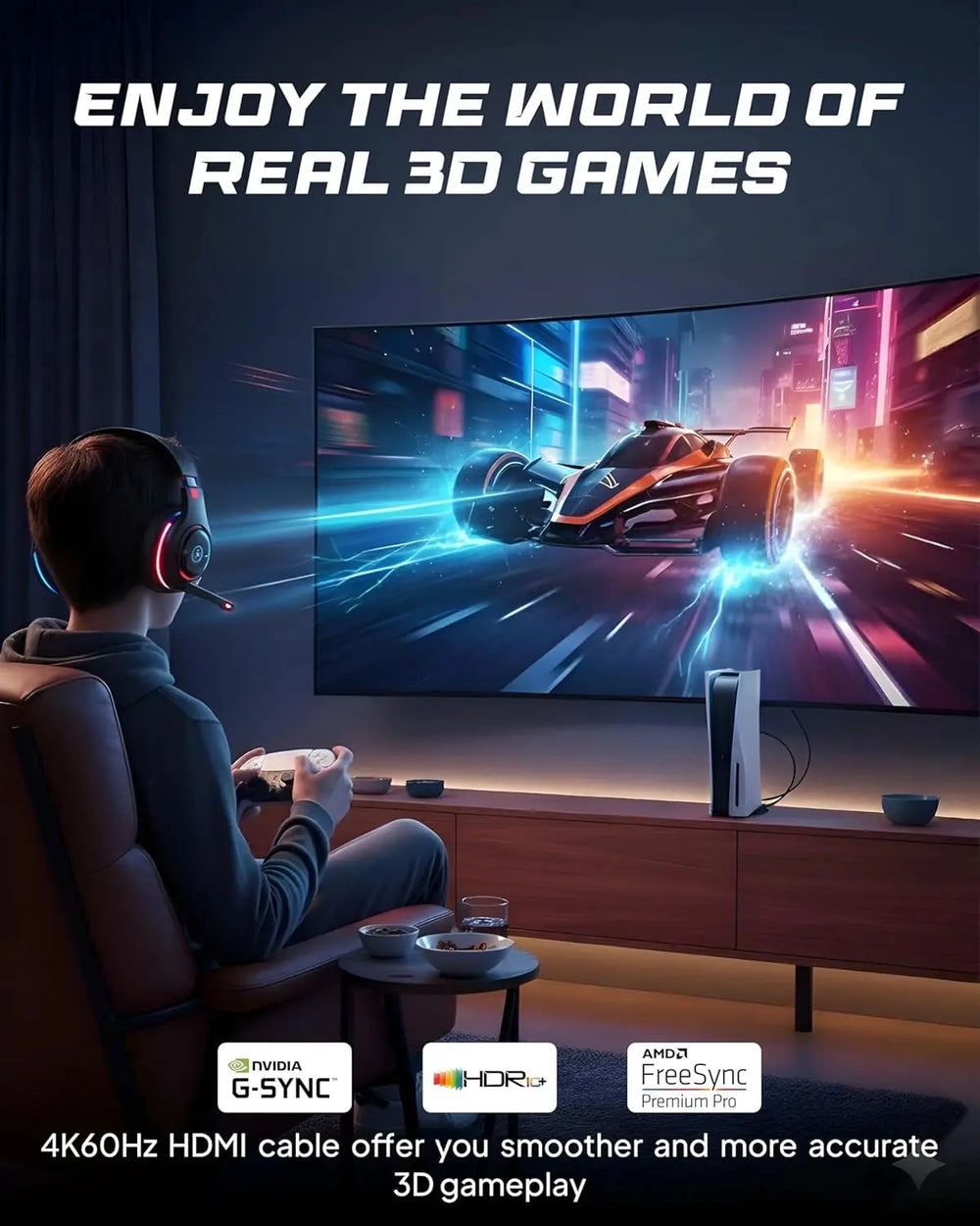 FEDUS Certified 4K Long HDMI Cable, Aluminium Shell Braided Ultra HD 2.0 Support 4K 60Hz (HDR10 8/10bit 18Gbps HDCP2.2 ARC) 3D HDMI Cable Compatible with TV/Laptop/PC/Gaming, Video FEDUS