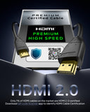 FEDUS Certified 4K Long HDMI Cable 3.2 FEET/1M, Ultra HD 2.0 Support 4K 60Hz (HDR10 8/10bit 18Gbps HDCP2.2 ARC) 3D HDMI Cable Compatible with TV/Laptop/PC/Gaming, Video