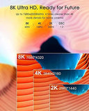 FEDUS Certified Premium 8K High-Speed HDMI Cable (8K@60Hz & 4K@120Hz Nylon Braided HDMI Cables Cord 2.1, 48Gbps HDCP 2.2 & 2.3, HDR 10 Ethernet, eARC, Compatible with Laptop, PC, Monitor, TV, PS5/Xbox