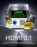 FEDUS Certified Premium 8K High-Speed HDMI Cable (8K@60Hz & 4K@120Hz) Nylon Braided HDMI Cables Cord 2.1, 48Gbps HDCP 2.2 & 2.3, HDR 10 Ethernet, eARC, Compatible with Laptop, PC, Monitor, TV, PS5/Xbox