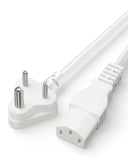 Computer Power Cable Cord – IEC Mains, for PC/Desktop/Monitor/Printer (Black/White)
