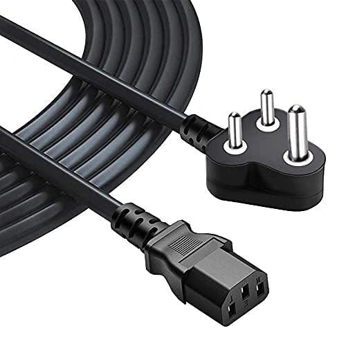 Computer Power Cable Cord – IEC Mains, for PC/Desktop/Monitor/Printer (Black/White)