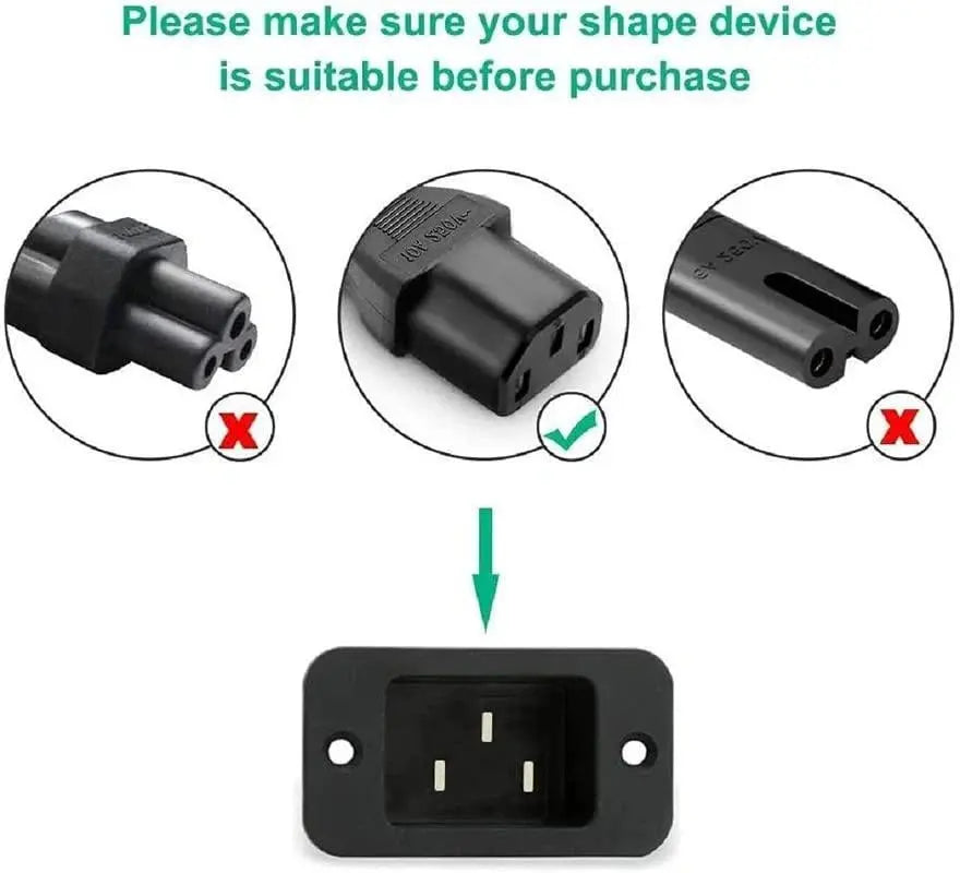 Computer Power Cable Cord – IEC Mains, for PC/Desktop/Monitor/Printer (Black/White) Cheeku Technologies
