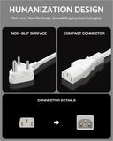 Computer Power Cable Cord – IEC Mains, for PC/Desktop/Monitor/Printer (Black/White)