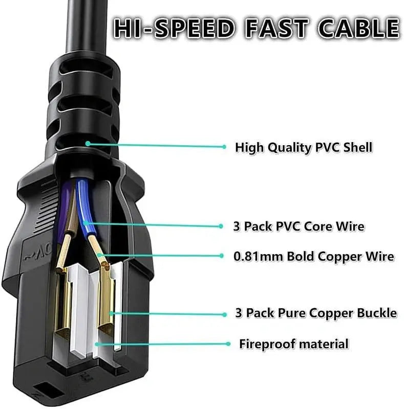 Computer Power Cable Cord – IEC Mains, for PC/Desktop/Monitor/Printer (Black/White) Cheeku Technologies