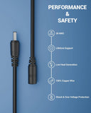 FEDUS Dc Male to Female Plug Cable 20AWG DC Power Adapter Extension Cord 2.1mm x 5.5mm DC 12V Power Adapter Dc Extension Cord For CCTV Camera, DVR, NVR, LED Strip, Baby Monitor, IP Camera, Black