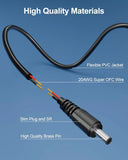 FEDUS Dc Male to Female Plug Cable 20AWG DC Power Adapter Extension Cord 2.1mm x 5.5mm DC 12V Power Adapter Dc Extension Cord For CCTV Camera, DVR, NVR, LED Strip, Baby Monitor, IP Camera, Black