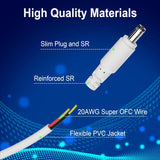 FEDUS Dc Male to Female Plug Cable 20AWG DC Power Adapter Extension Cord 2.1mm x 5.5mm DC 12V Power Adapter Dc Extension Cord For CCTV Camera, DVR, NVR, LED Strip, Baby Monitor, IP Camera, Black