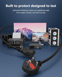 FEDUS 1.8 Meter Desktop PC Computer Power Cord with Protection Fuse, 2500 Watt IEC C13 Power Cable for Gaming pc, 3 Pin Ac Wire Lead for SMPS Power Supply, Monitor, Printer, Electric Kettle, TV