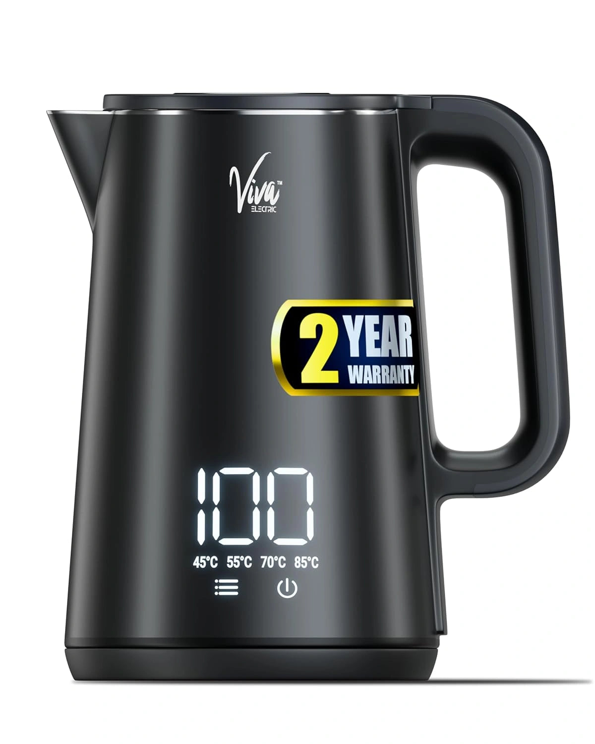 FEDUS Viva Digital Display Temperature Control Electric Kettle, 1.8 Litres 1500W Hot Water Kettle Jug, Insulated Cool-Touch Exterior, Keep Warm & Temperature Settings Auto Shut-Off Boil Dry Protection