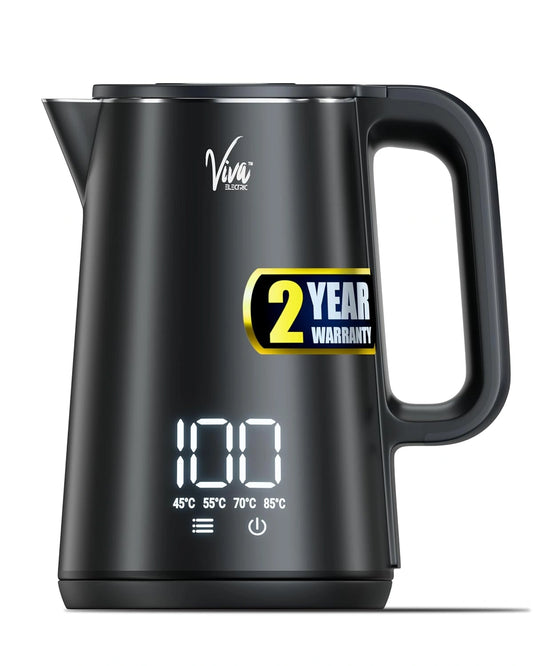 FEDUS Viva Digital Display Temperature Control Electric Kettle, 1.8 Litres 1500W Hot Water Kettle Jug, Insulated Cool-Touch Exterior, Keep Warm & Temperature Settings Auto Shut-Off Boil Dry Protection