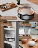FEDUS EGGLINE Automatic Egg Boiler maker Electric Multi-Function 7 Eggs Capacity Cooker Steamer machine for Hard, Medium, Soft Eggs, Stainless steel Heating Plate, Auto Shut-Off, Fast boiling Boils