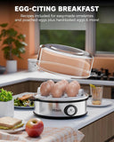 FEDUS EGGLINE Automatic Egg Boiler maker Electric Multi-Function 7 Eggs Capacity Cooker Steamer machine for Hard, Medium, Soft Eggs, Stainless steel Heating Plate, Auto Shut-Off, Fast boiling Boils