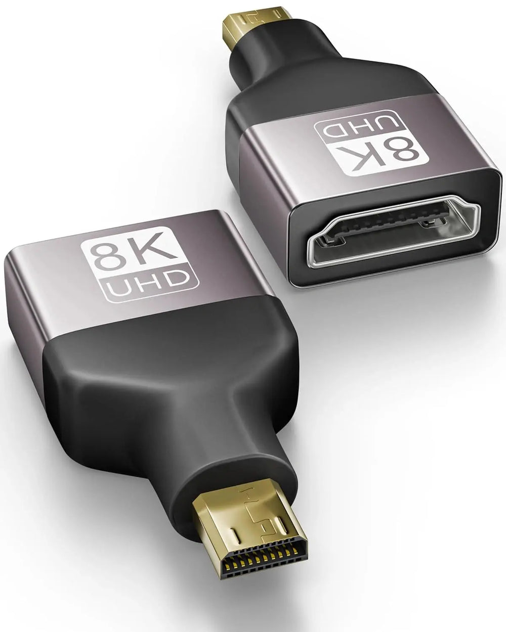 FEDUS EIKON Micro HDMI to HDMI Adapter (Male to Female), 8K@60Hz, 48Gbps High-Speed, Connector Converter, Compatible with GoPro Hero, Raspberry Pi 4/5, Camera to TV/Monitor, Projector (NOT Micro USB) FEDUS