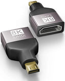 FEDUS EIKON Micro HDMI to HDMI Adapter (Male to Female), 8K@60Hz, 48Gbps High-Speed, Connector Converter, Compatible with GoPro Hero, Raspberry Pi 4/5, Camera to TV/Monitor, Projector (NOT Micro USB) FEDUS