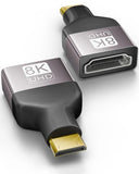 FEDUS EIKON Mini HDMI to Standard HDMI Adapter 8K@60Hz, 4K@144Hz, 2K@240Hz, Male to Female Converter, 48Gbps, support HDR, 3D for DSLR Camera, Camcorder, Laptop, Pi Zero, Monitor, Desktop, Projector FEDUS